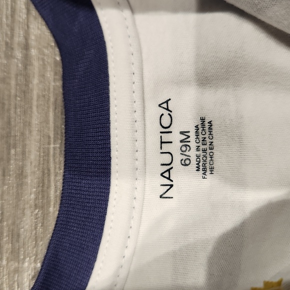 NWT Nautica Boys sz 6/9M Striped One Piece Bodysuit 100% cotton - Picture 4 of 6